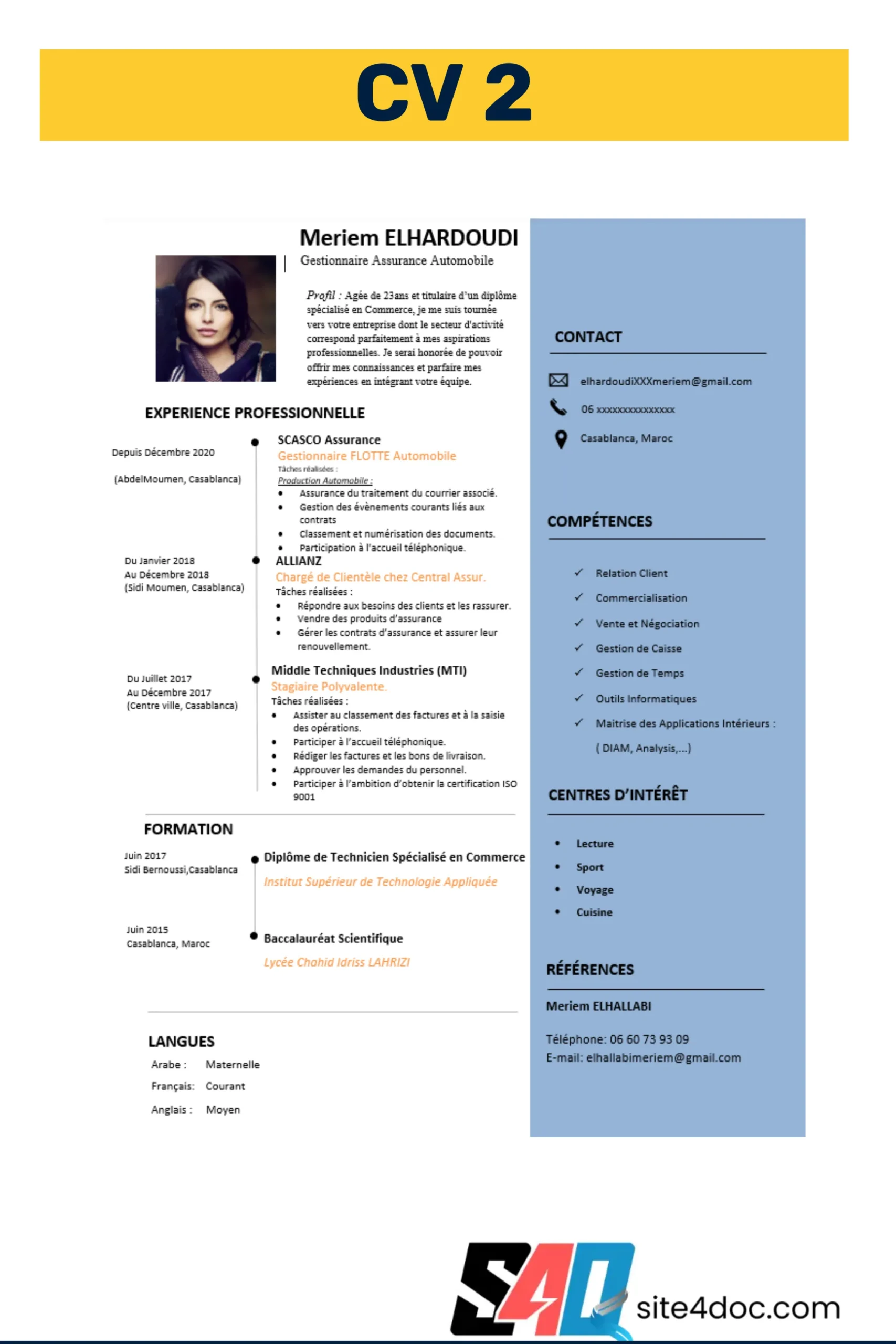 Exemple de cv étudiant 2 – 3 modèles Word