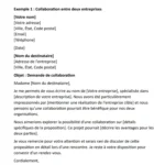 Une lettre formelle demandant une collaboration professionnelle, au format PDF.