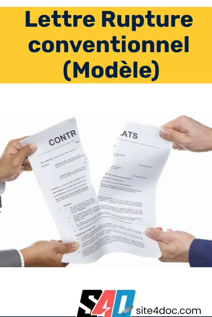 Rupture Conventionnel Exemple De Lettre Et Mod le Site4doc