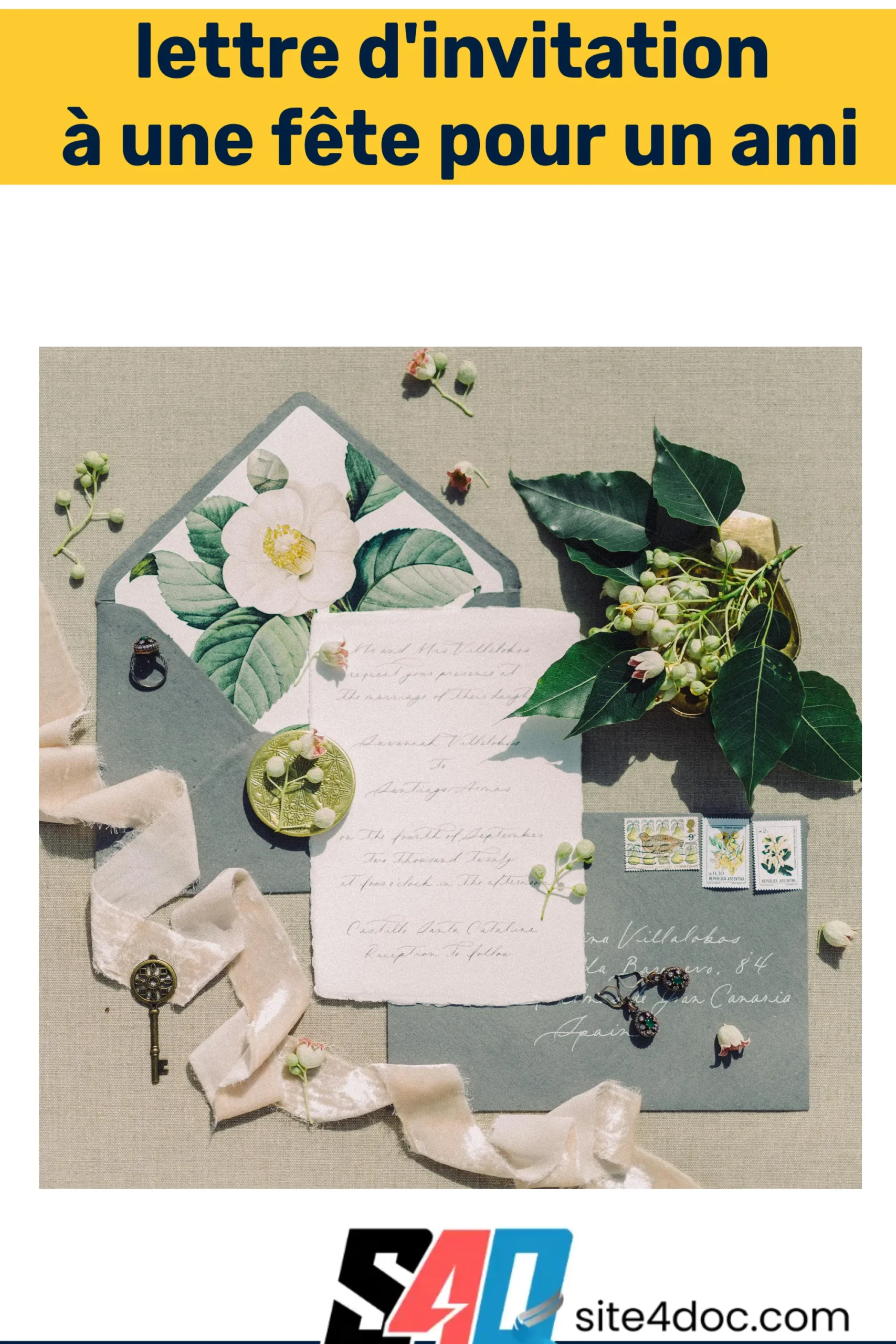 Modèle de lettre d'invitation à une fête, conçu pour inviter un ami de manière conviviale et chaleureuse.