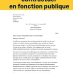 Une personne tapant une lettre de motivation sur un ordinateur, illustrant la rédaction d’une demande de titularisation dans la fonction publique, avec un modèle Word à l’écran.