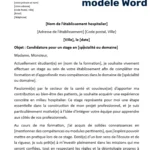 Modèle de lettre de motivation stage hôpital Word