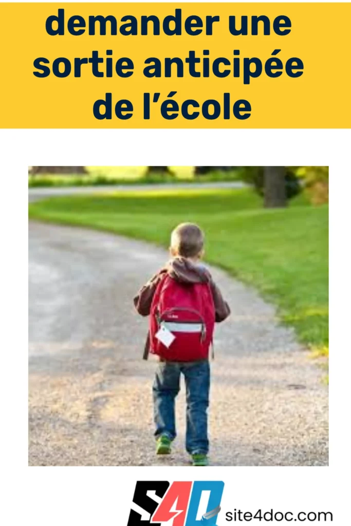 Demande d’autorisation de sortie anticipée à l’école Une élève ou un parent en train de rédiger une demande écrite pour une sortie anticipée à l’école, avec un cahier ou un formulaire en main.