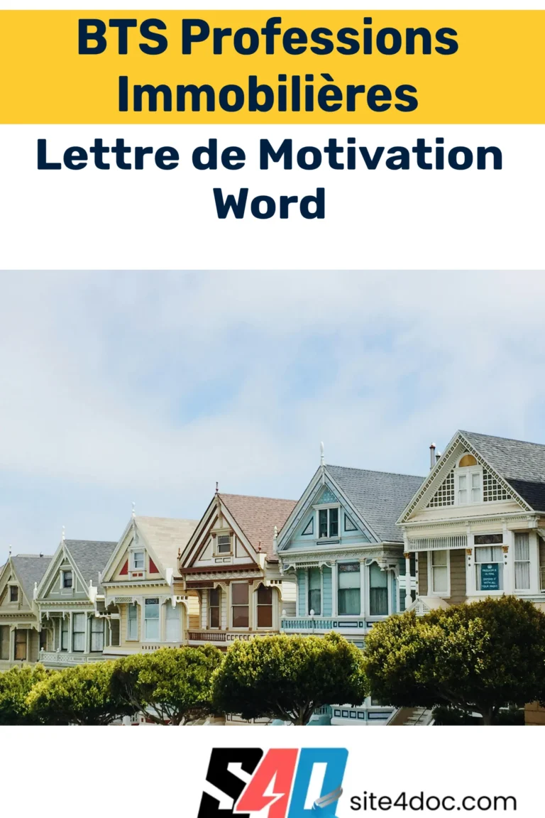 Exemple de lettre de motivation pour un BTS Professions Immobilières affichée sur ordinateur