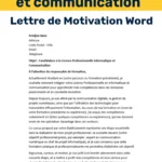 Exemple de lettre de motivation pour une licence professionnelle en information et communication, modèle Word à télécharger
