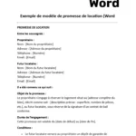 Exemple de modèle de promesse de location et bail en format Word pour professionnels
