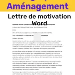 Exemple de modèle de lettre de motivation pour une demande d'admission en licence de Géographie et Aménagement au format Word, avec un stylo et un ordinateur portable en arrière-plan.