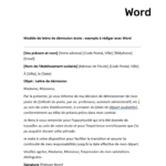 Modèle de lettre de démission pour une école en format Word. Un guide pratique pour une démarche professionnelle et claire lors de votre départ.