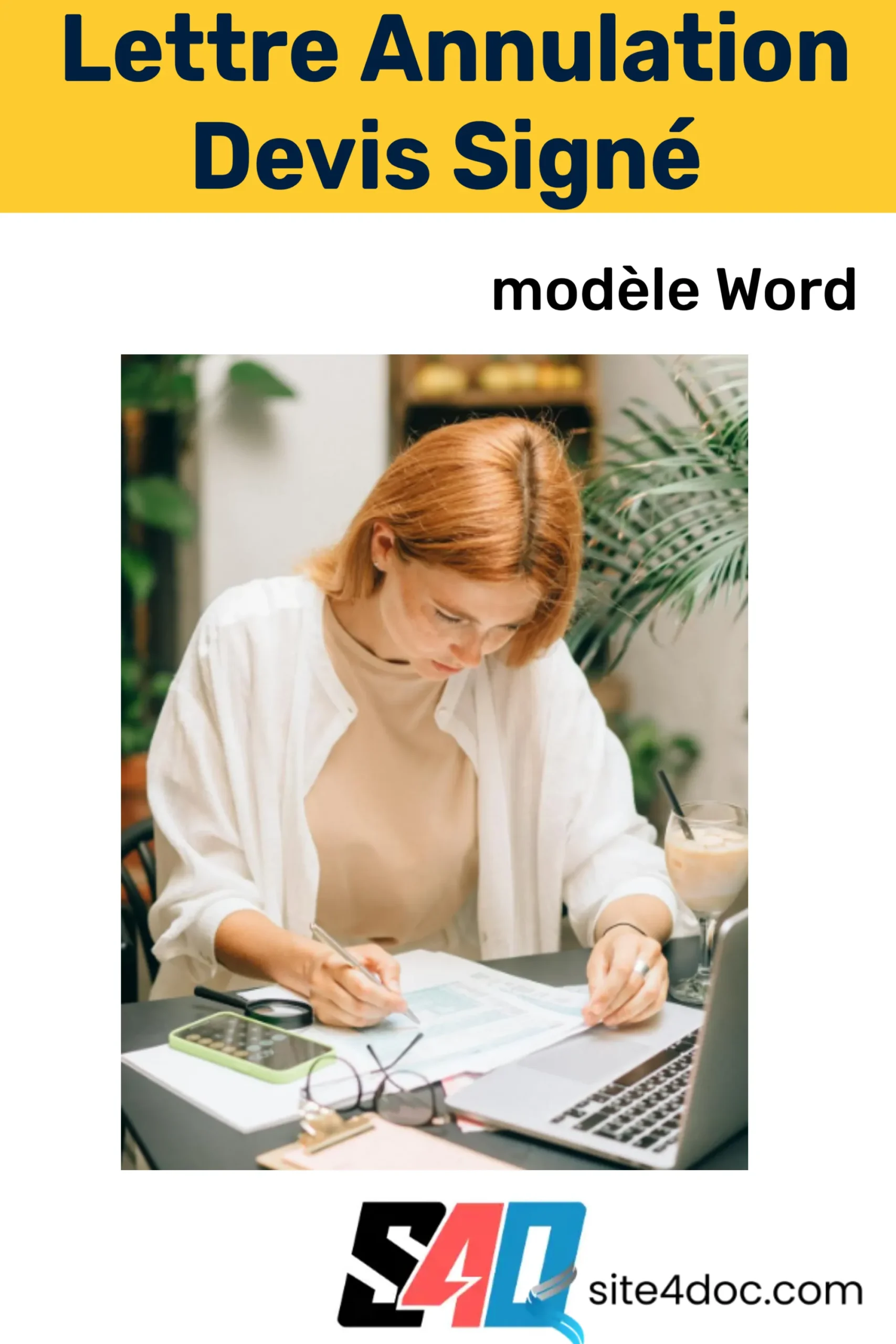 Modèle Word de lettre d’annulation de devis signé, téléchargeable gratuitement