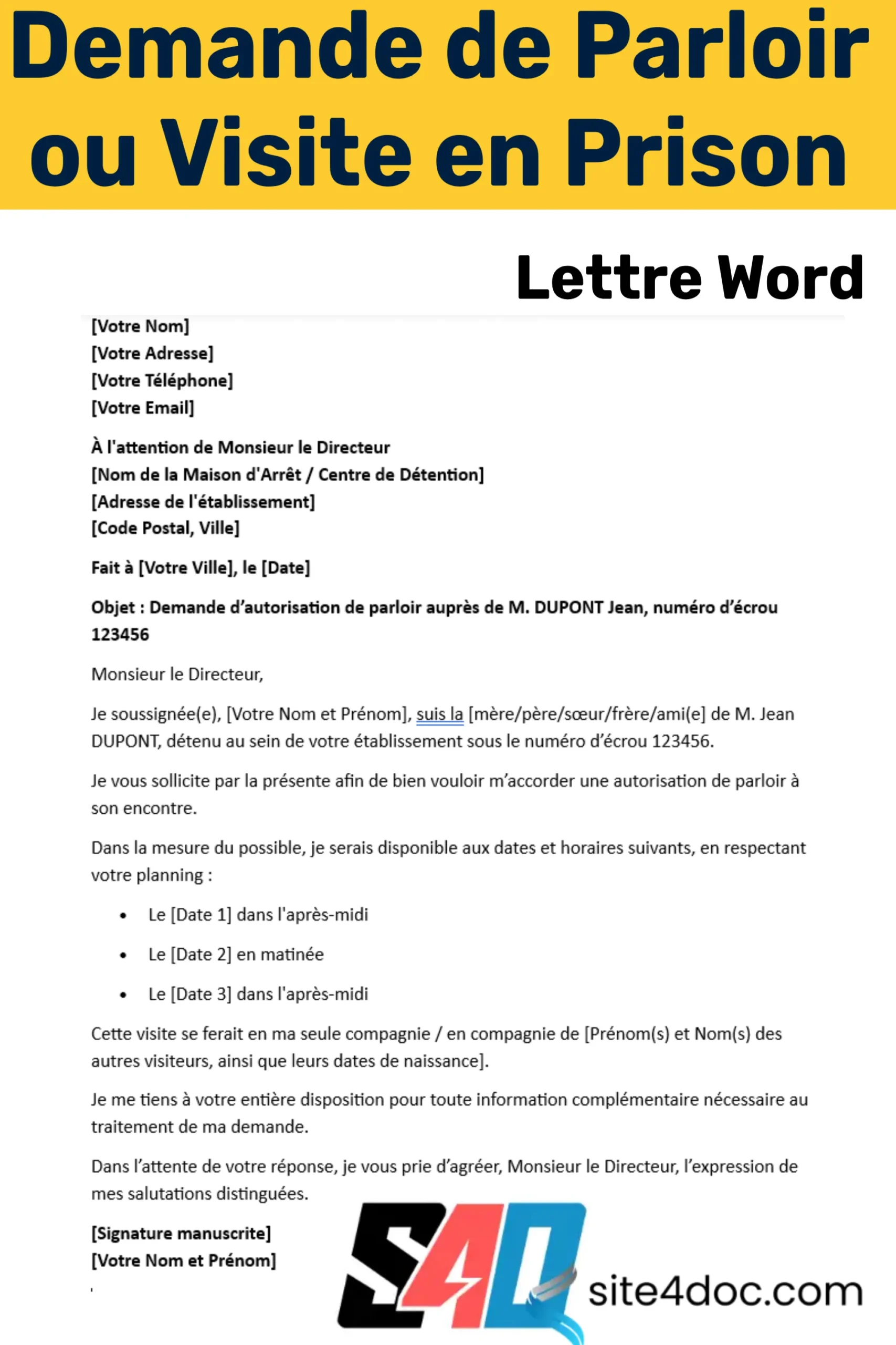Illustration symbolique d’une lettre manuscrite posée sur une table, avec une enveloppe ouverte et un stylo, représentant une demande de visite en milieu carcéral.