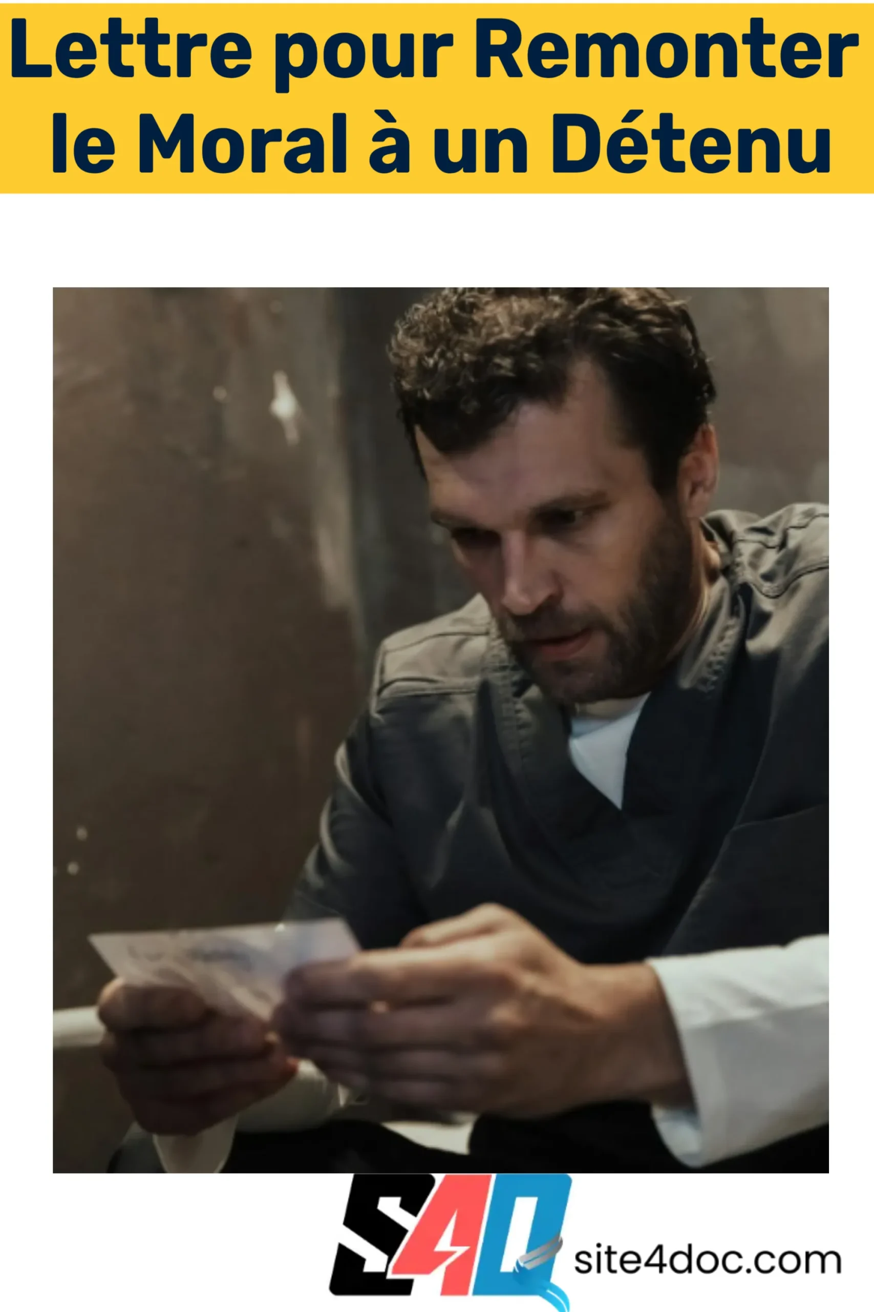 Personne écrivant une lettre manuscrite pour un détenu, avec des mots d'espoir et de soutien moral visibles.
