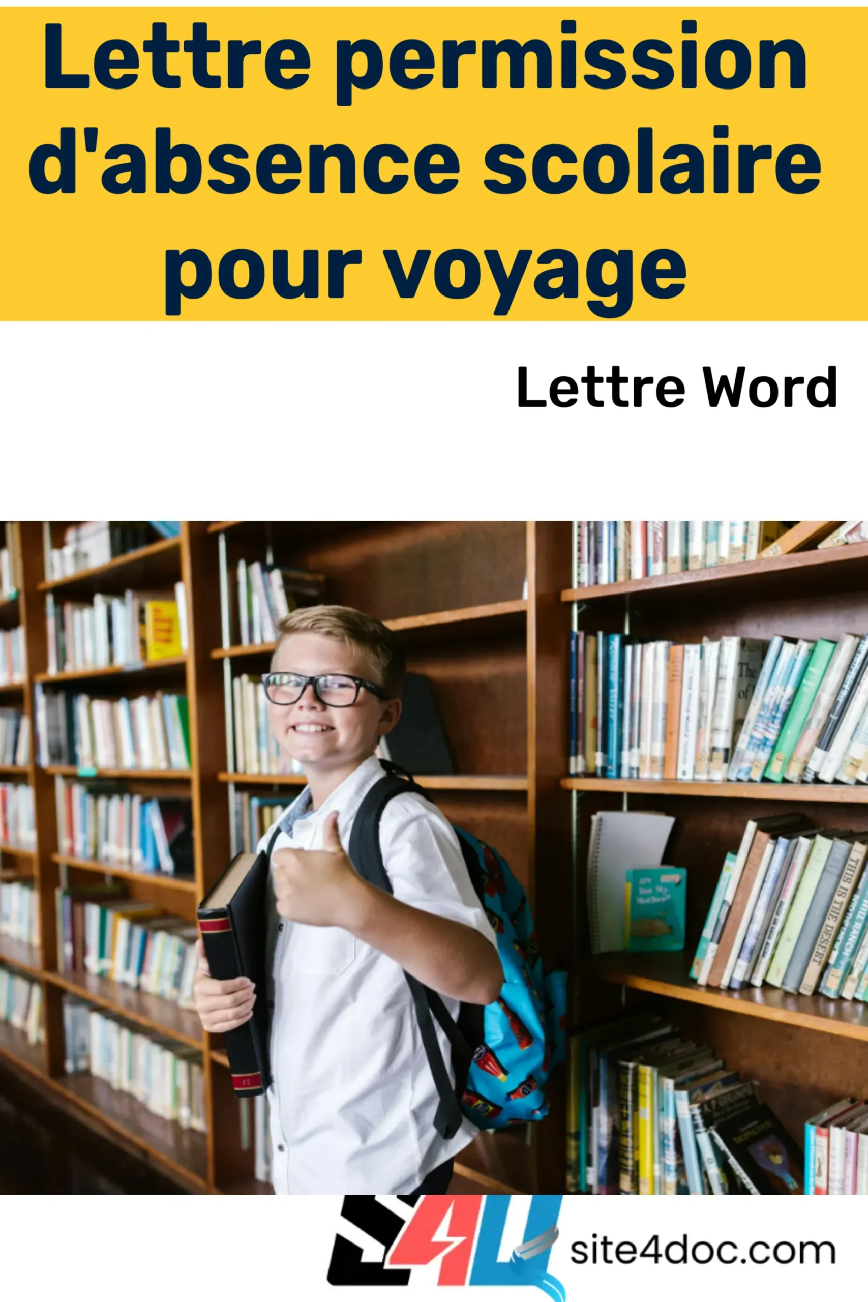 Lettre de demande de permission d'absence scolaire.