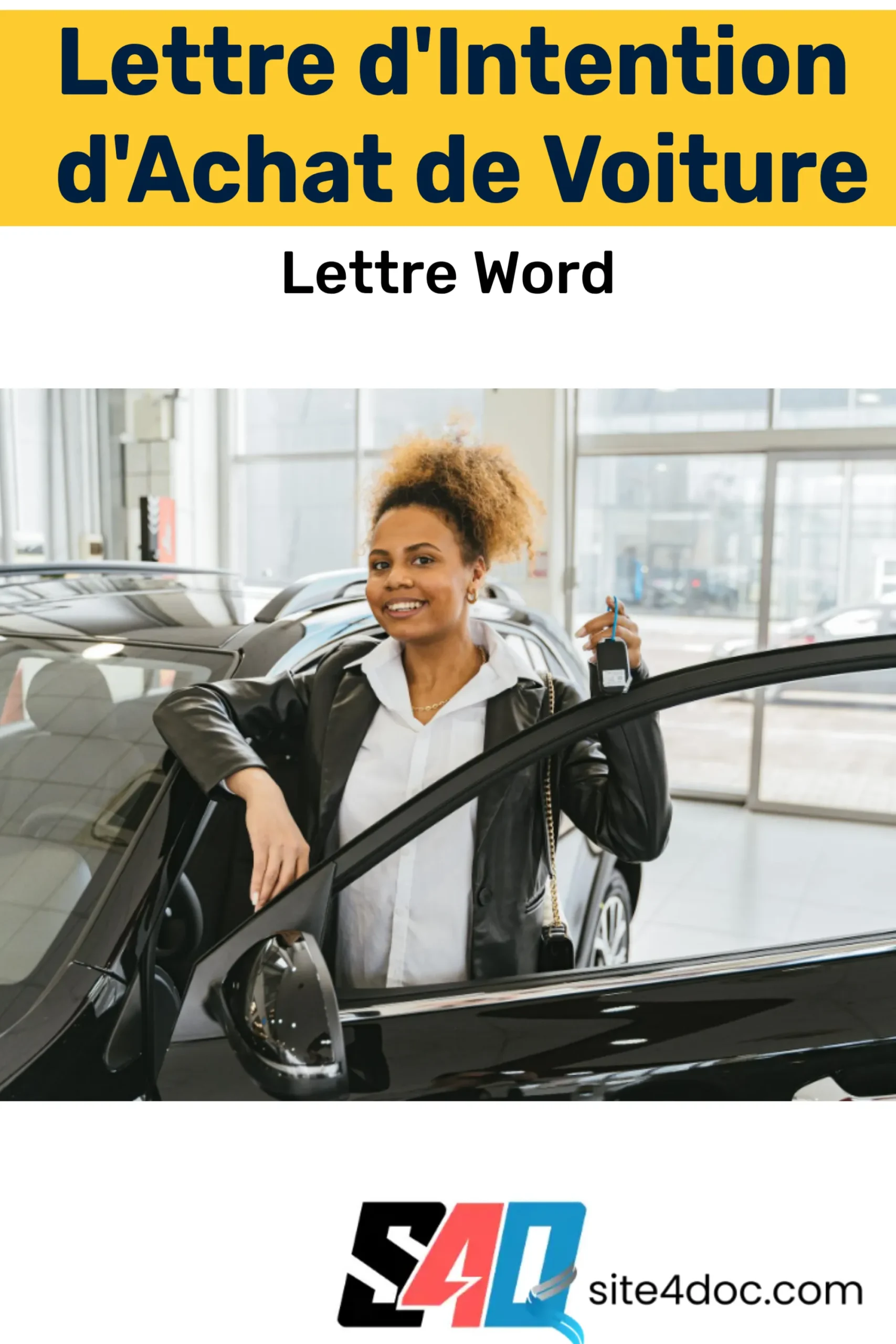 Exemple de lettre d’intention d’achat et promesse d’achat pour une voiture d’occasion, rédigée dans Word, avec mentions légales et données du véhicule.
