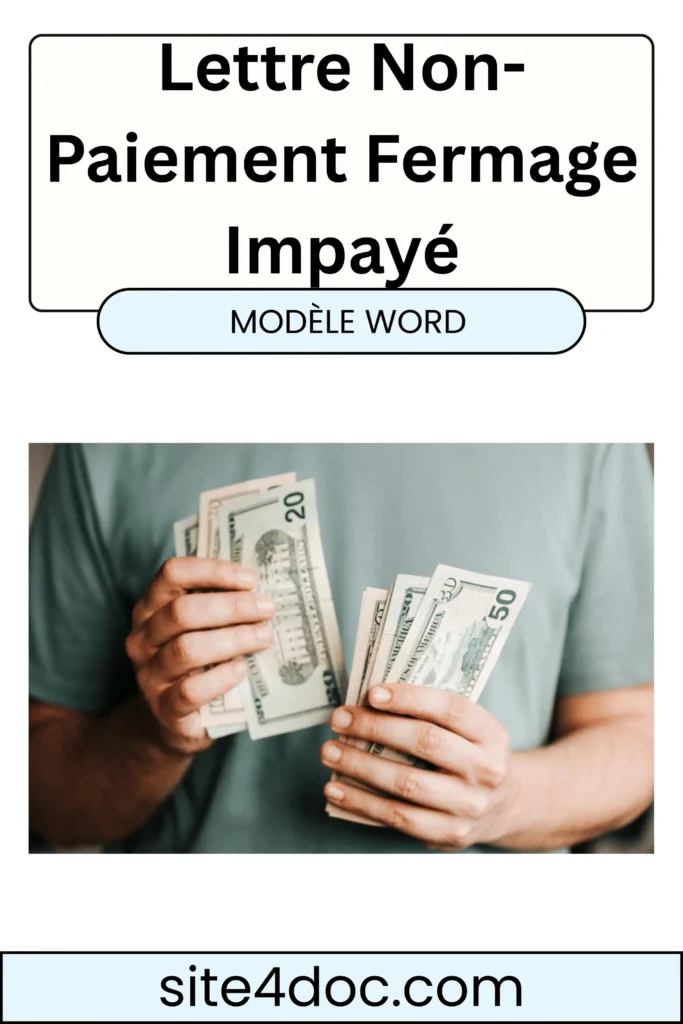 Modèle gratuit lettre non-paiement fermage impayé document preview
