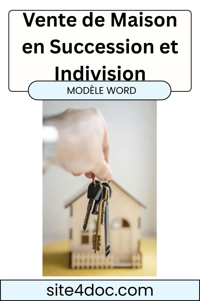Modèle de lettre d'accord pour vente de maison en succession et indivision.