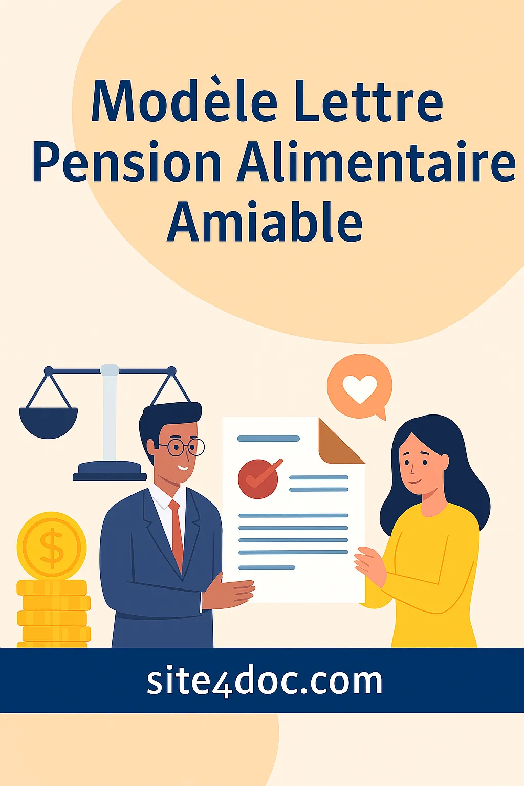 Illustration d’un accord écrit entre parents.