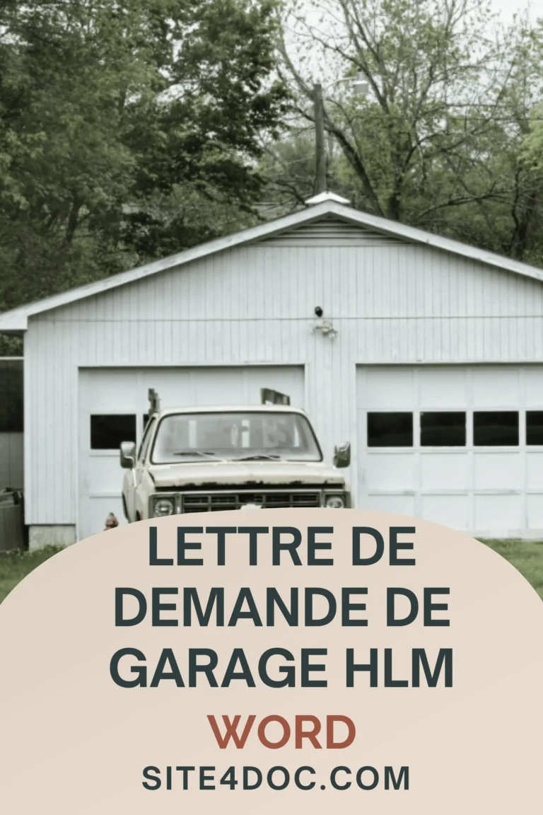 exemple gratuit de lettre pour demander la location d'un garage
