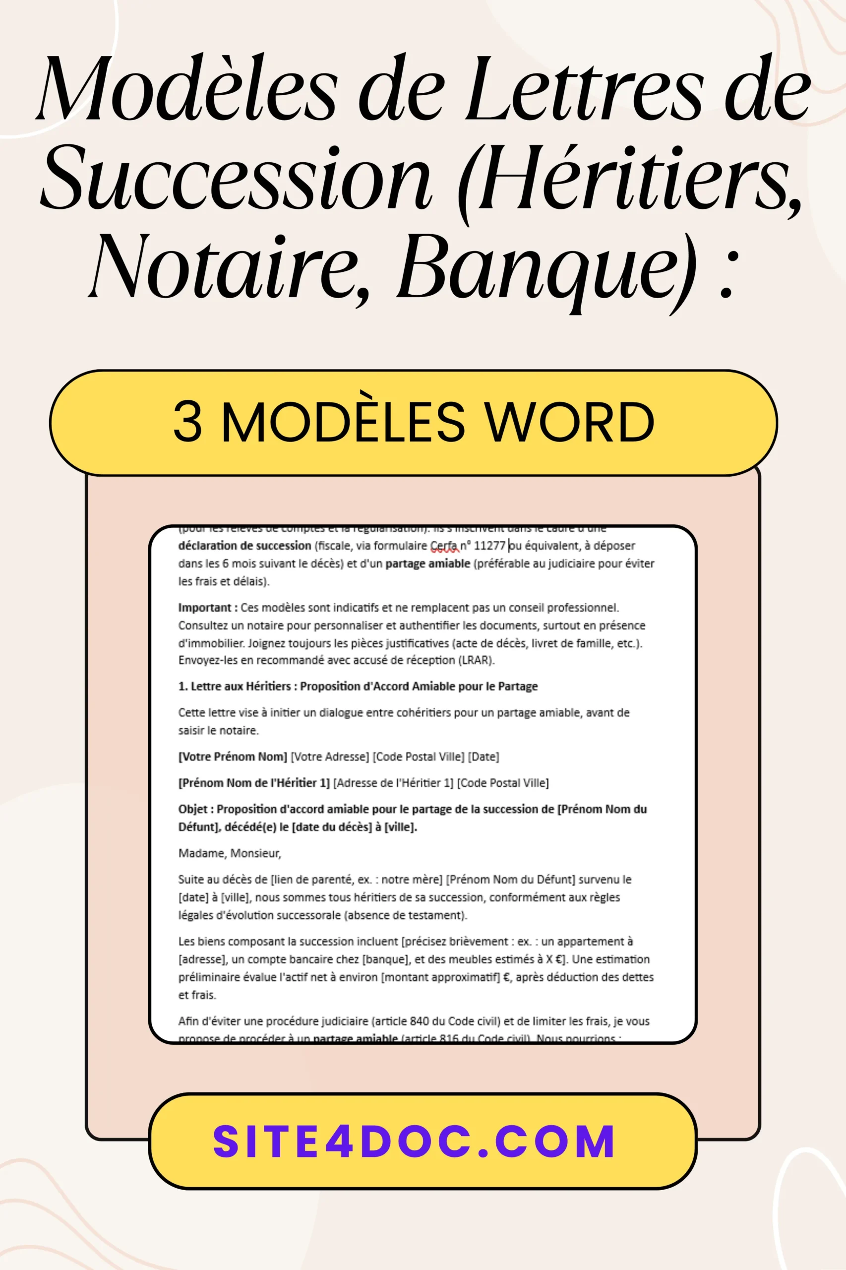 Documents juridiques pour succession sur table festive, symbolisant déclaration et partage amiable.