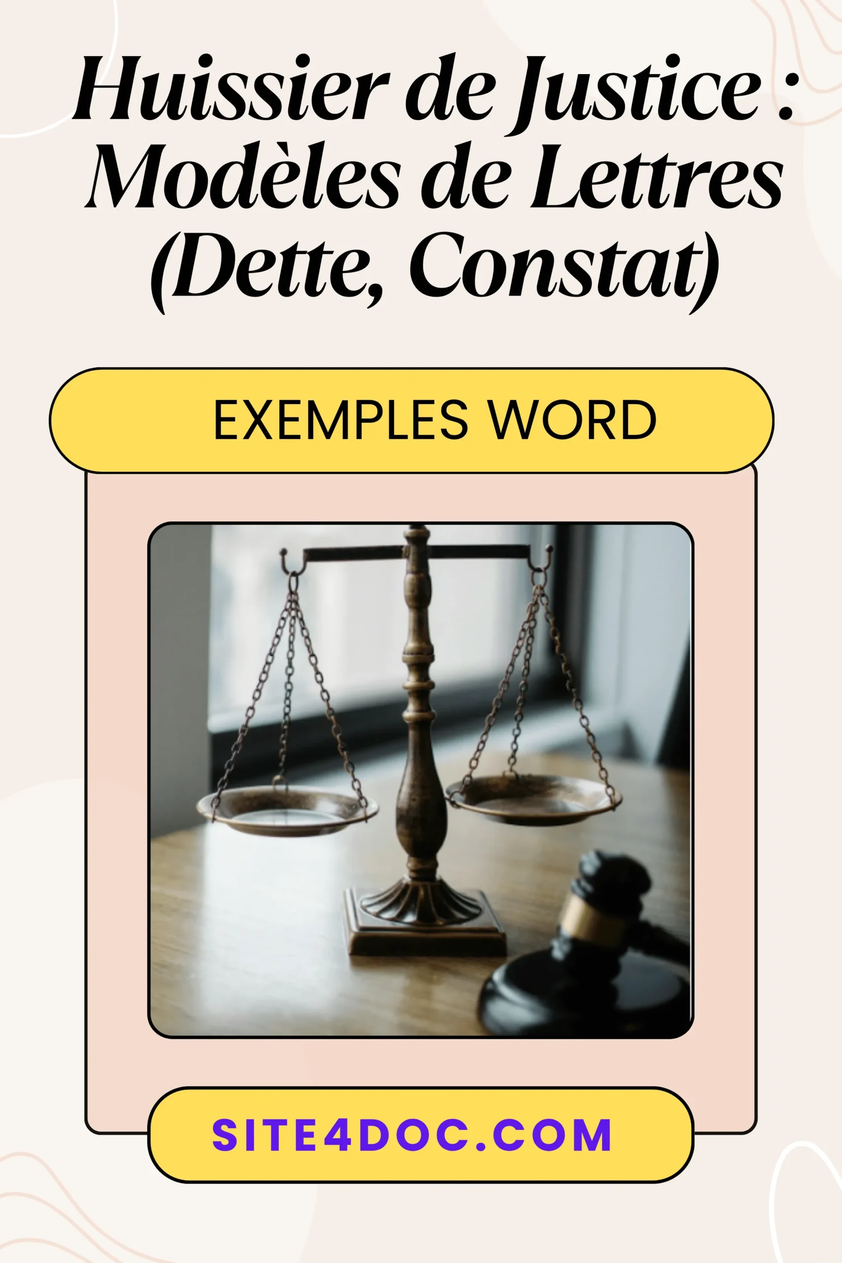 Illustration d'un commissaire de justice remettant une lettre officielle à une personne, avec des documents de dette et constat en arrière-plan, symbolisant des démarches légales accessibles.