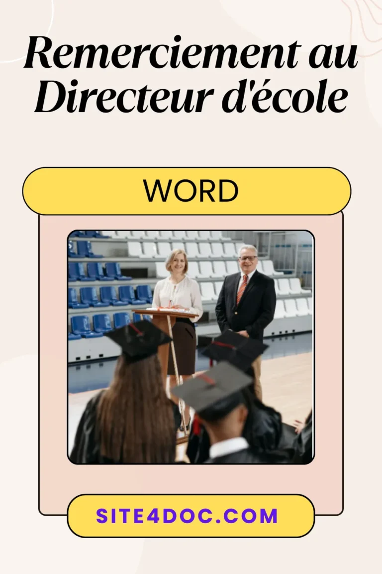 Découvrez 5 modèles gratuits de lettre de remerciement au directeur d’école ou principal (primaire & collège). Téléchargez-les en Word et personnalisez-les facilement !
