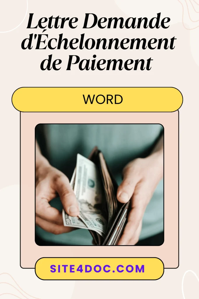 Modèle lettre demande d'échelonnement de paiement avec échéancier gratuit en Word pour dettes huissier impôts amende.