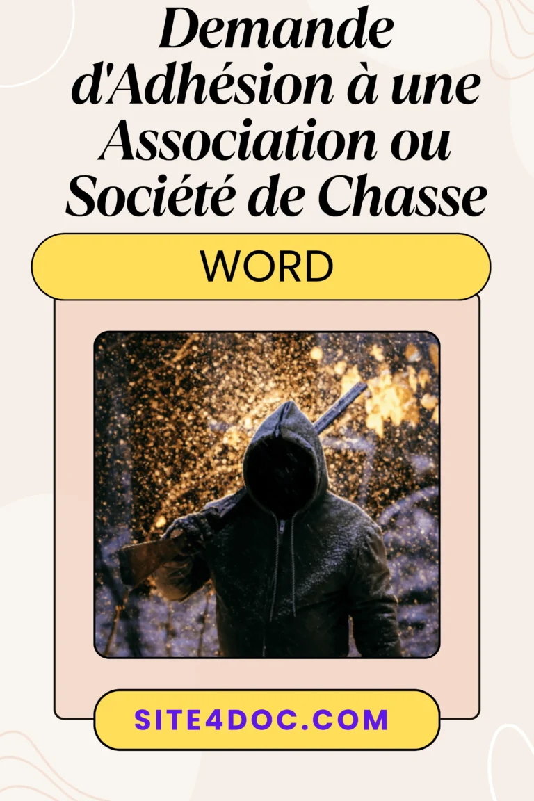 Modèle de Lettre : Réussir votre Demande d'Adhésion à une Association ou Société de Chasse ( Word ) 9 Modèle de lettre de demande d’adhésion à une société de chasse ouvert dans Word sur ordinateur portable