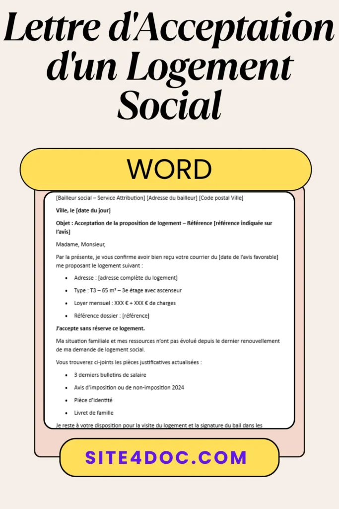 modèle lettre acceptation logement social gratuit word modèle lettre acceptation logement social gratuit word