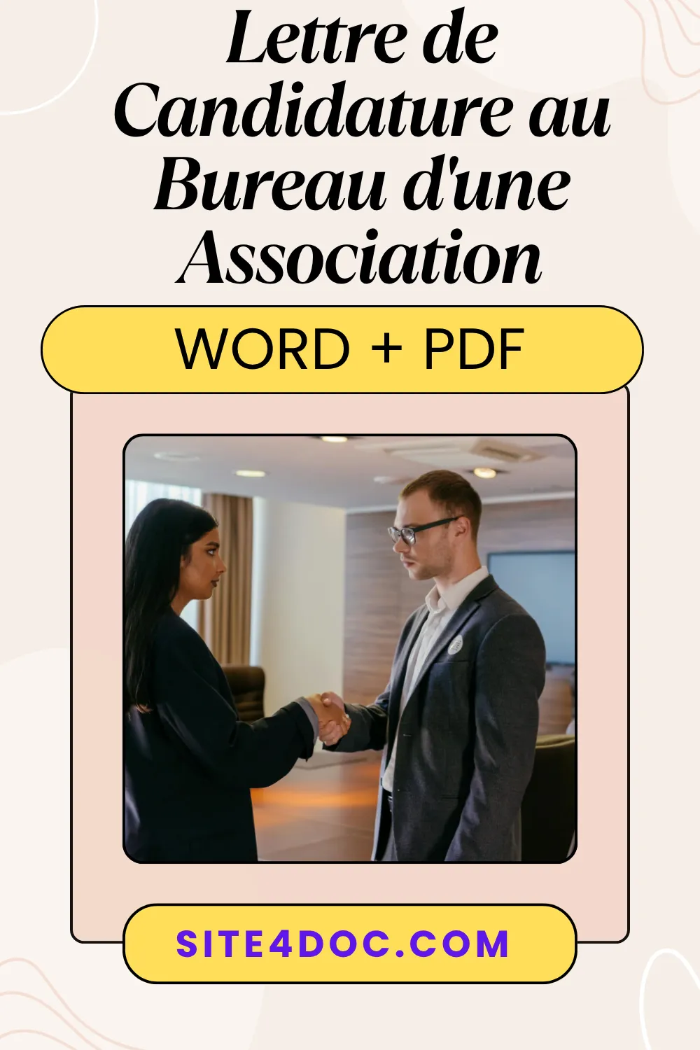 Modèle de lettre de candidature au bureau d’une association ouvert sur ordinateur avec stylo et carnet