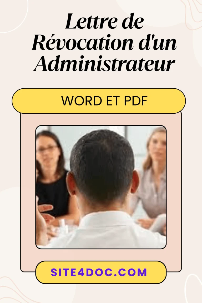 Illustration d'un document de lettre professionnelle avec en-tête légal et bouton de téléchargement, symbolisant une résiliation facile de mandat.