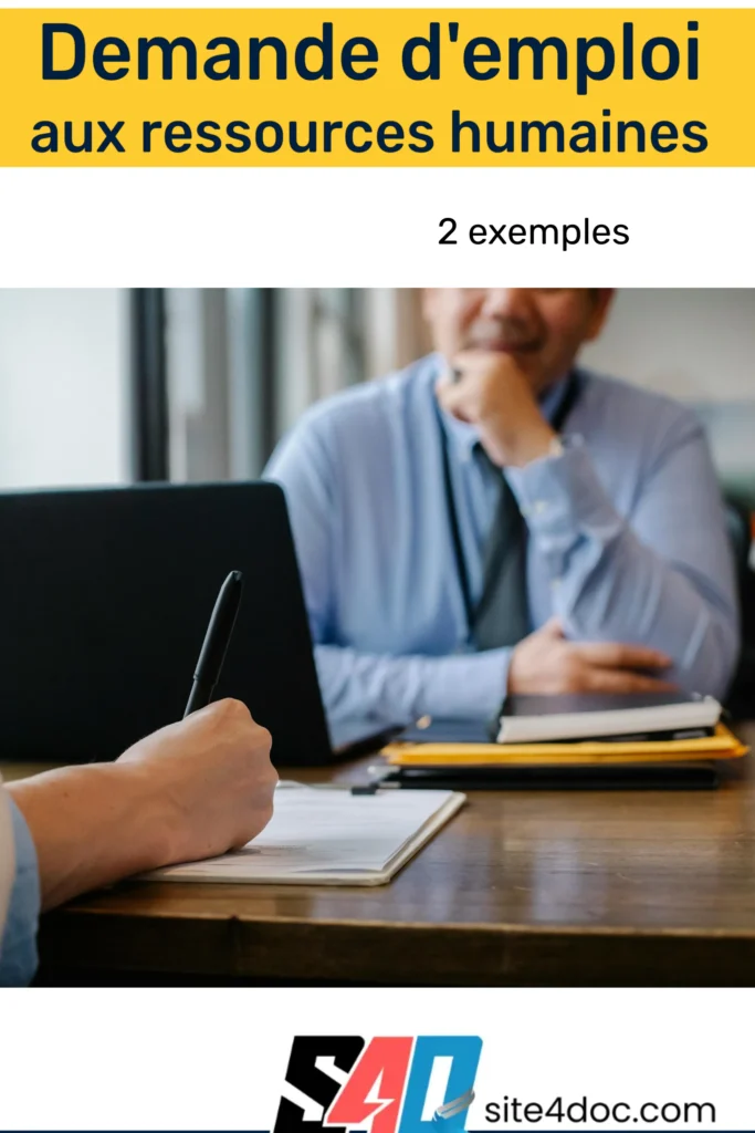 Comment Rédiger une Lettre de Demande d'Emploi en Ressources Humaines Comment Rédiger une Lettre de Demande d'Emploi en Ressources Humaines ?