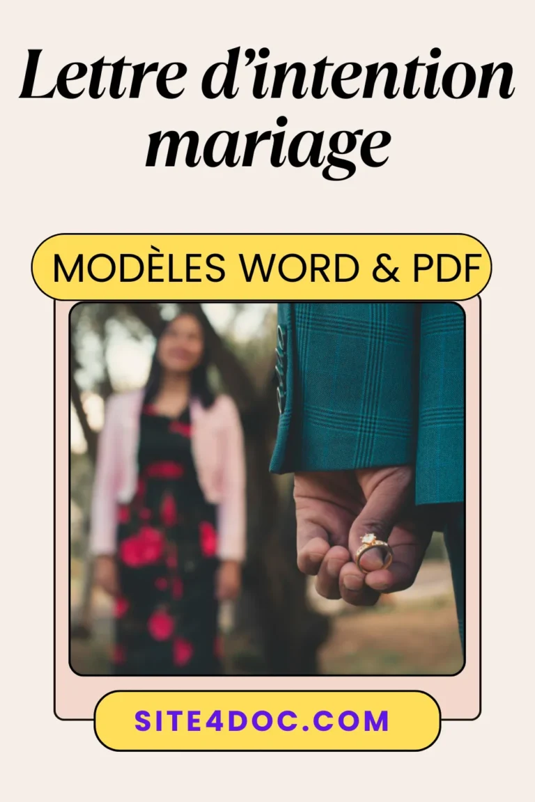 Déclaration d'intention de mariage PDF : Exemples gratuits et guide des 4 piliers