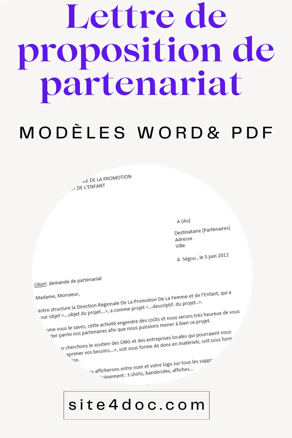 Lettre de proposition de partenariat avec modèles et exemples pour collaborations professionnelles.