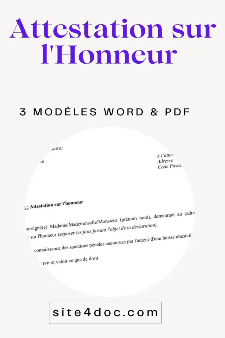 Modèle d'attestation sur l'honneur prêt à télécharger. Modèle d'attestation sur l'honneur prêt à télécharger.
