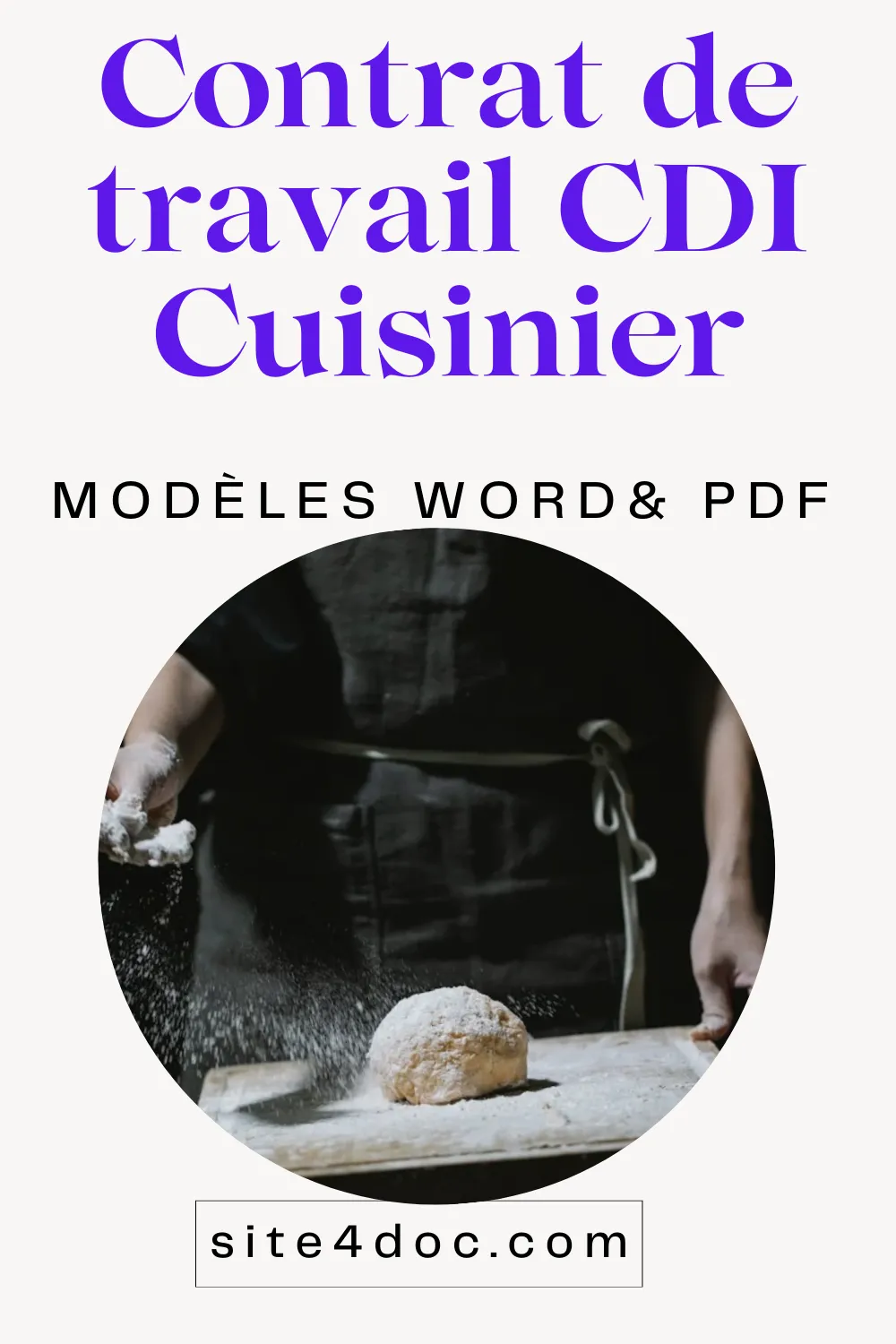 Modèle de contrat de travail CDI pour poste de cuisinier