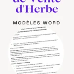 Modèle de convention pour vente d'herbe sur pied en format Word.