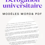 Contenu illustrant un modèle de lettre de dérogation universitaire.