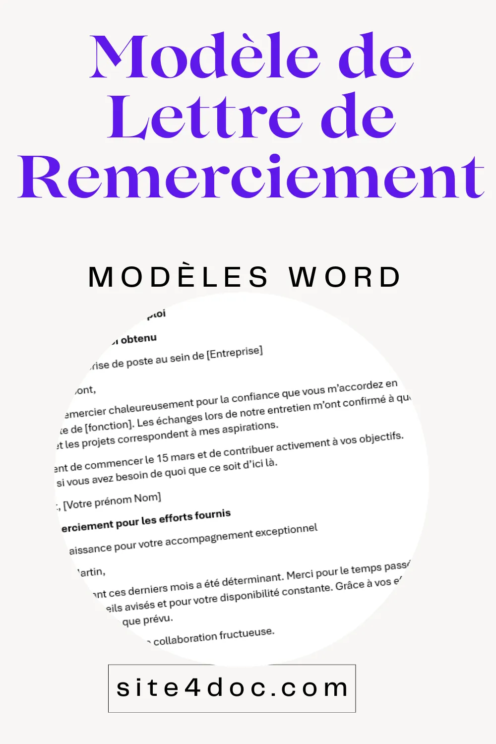 Modèle de lettre de remerciement professionnelle prêt à l’emploi