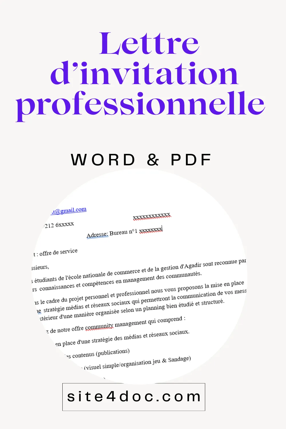 Modèle de lettre d’invitation professionnelle prêt à télécharger en PDF et Word
