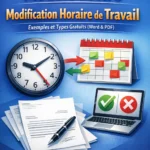 Modèle lettre modification horaire de travail avec exemples et boutons de téléchargement Word et PDF