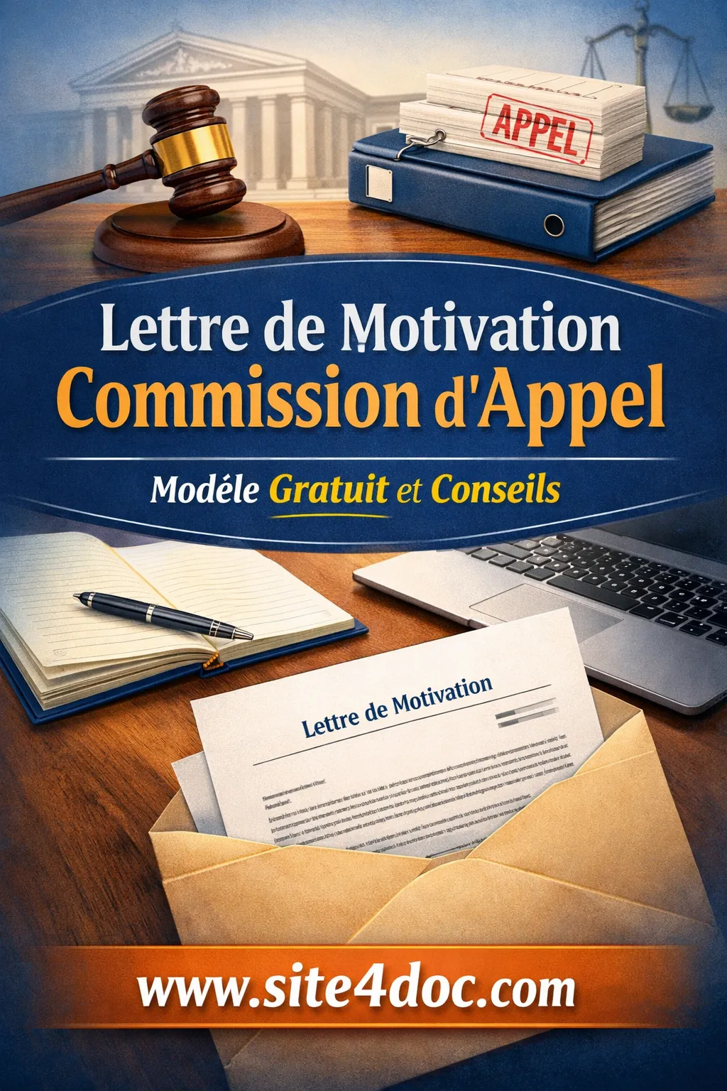 Modèle gratuit de lettre de motivation commission d’appel au format Word avec conseils et exemples.