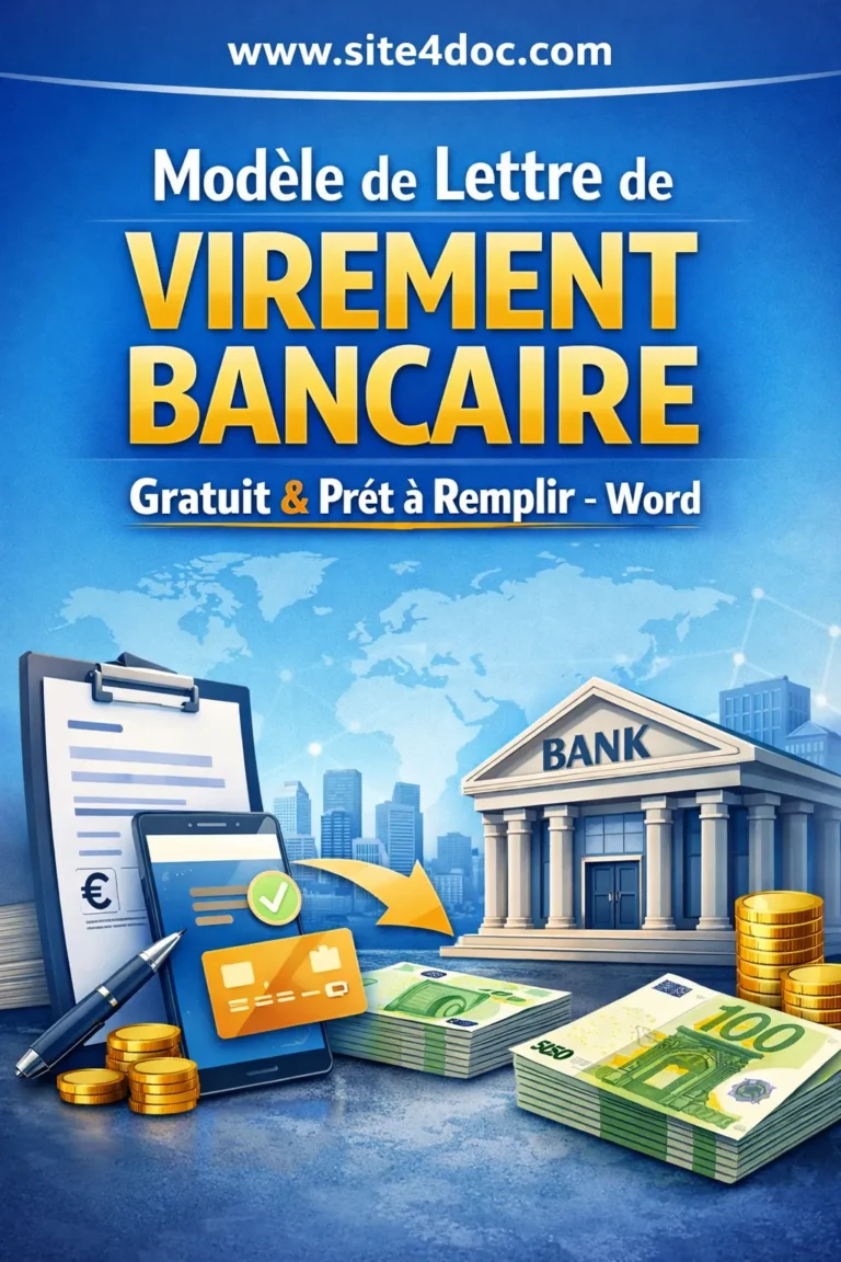 Modèle de Lettre de Demande de Virement Bancaire : Gratuit & Prêt à Remplir - Word 1 Modèle de lettre de demande de virement bancaire gratuit au format Word prêt à remplir