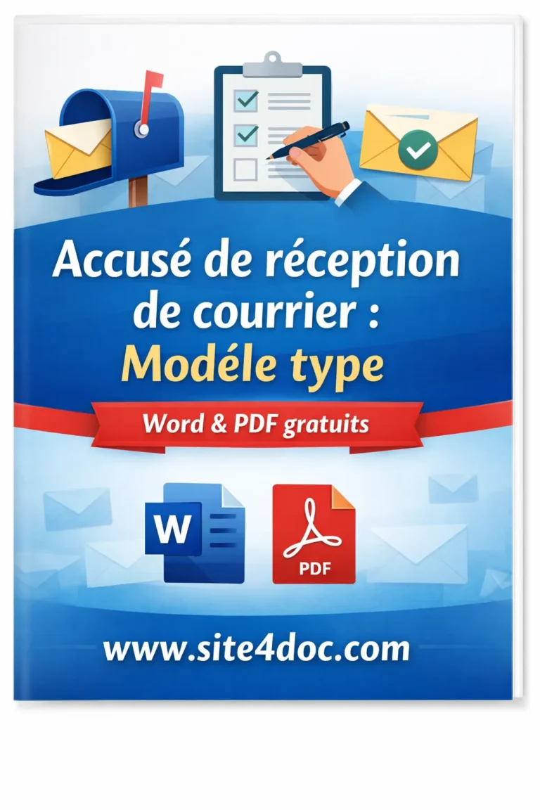 Modèle type accusé de réception de courrier en Word et PDF à télécharger gratuitement