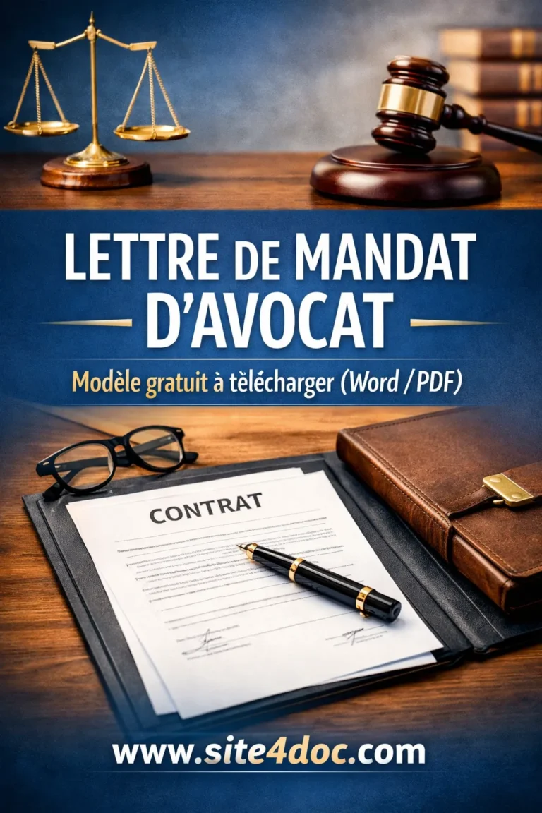 Modèle gratuit de lettre de mandat d'avocat à télécharger en Word et PDF