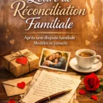 Une scène chaleureuse et apaisante évoquant la réconciliation, avec une lumière douce et une ambiance intime suggérant l'écoute et le pardon.