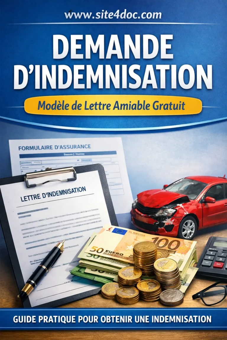 Modèle de lettre de demande d'indemnisation amiable gratuit à télécharger