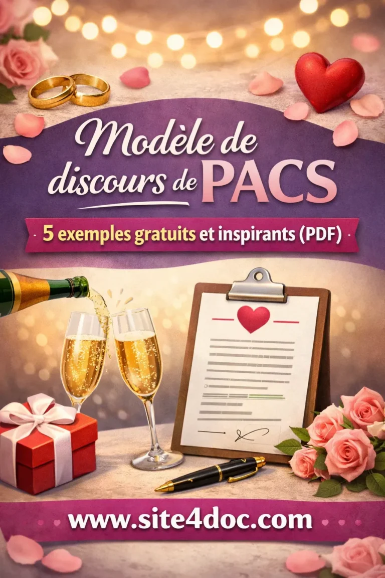 Modèles de discours de PACS gratuits à télécharger en PDF