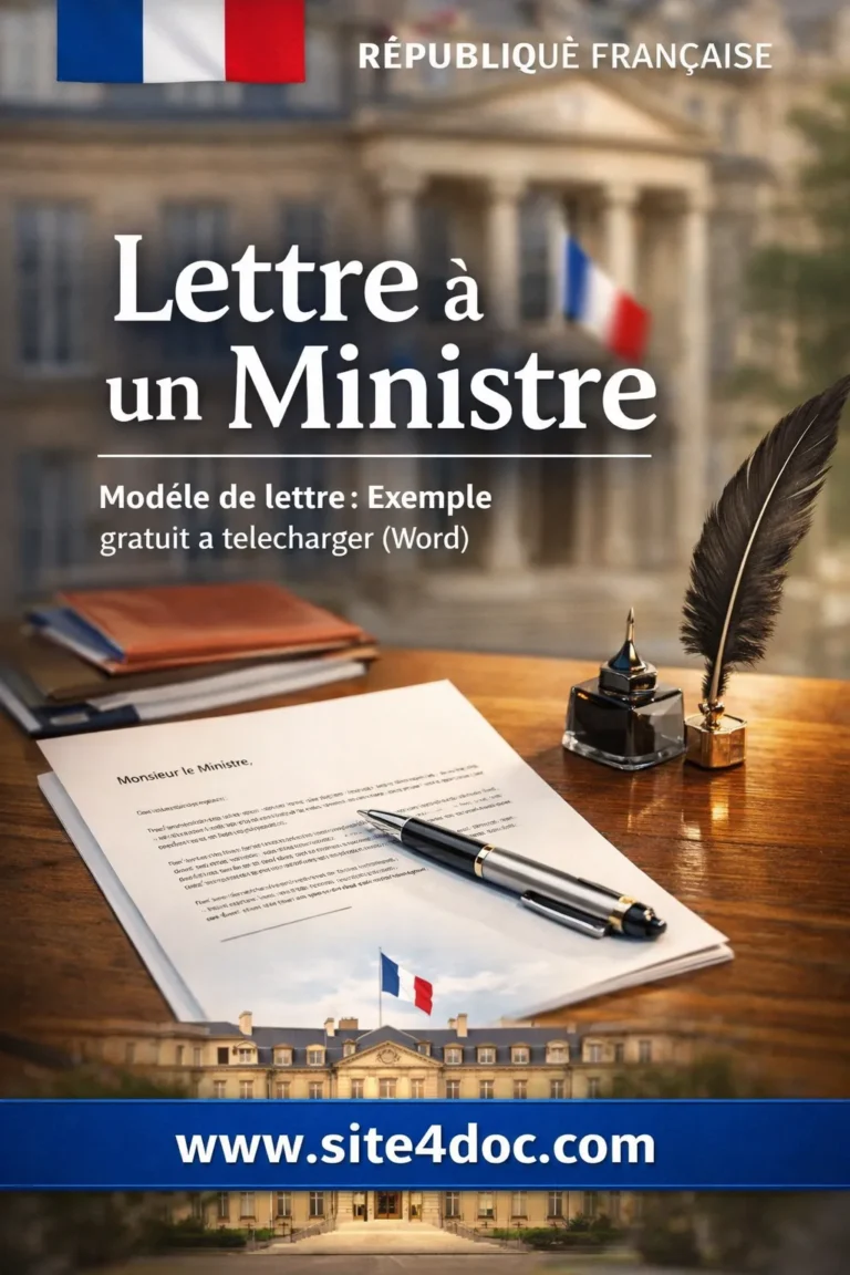 Modèle de lettre à un ministre : Exemple gratuit à télécharger (Word) 1 Modèle de lettre formelle à un ministre prêt à télécharger en Word