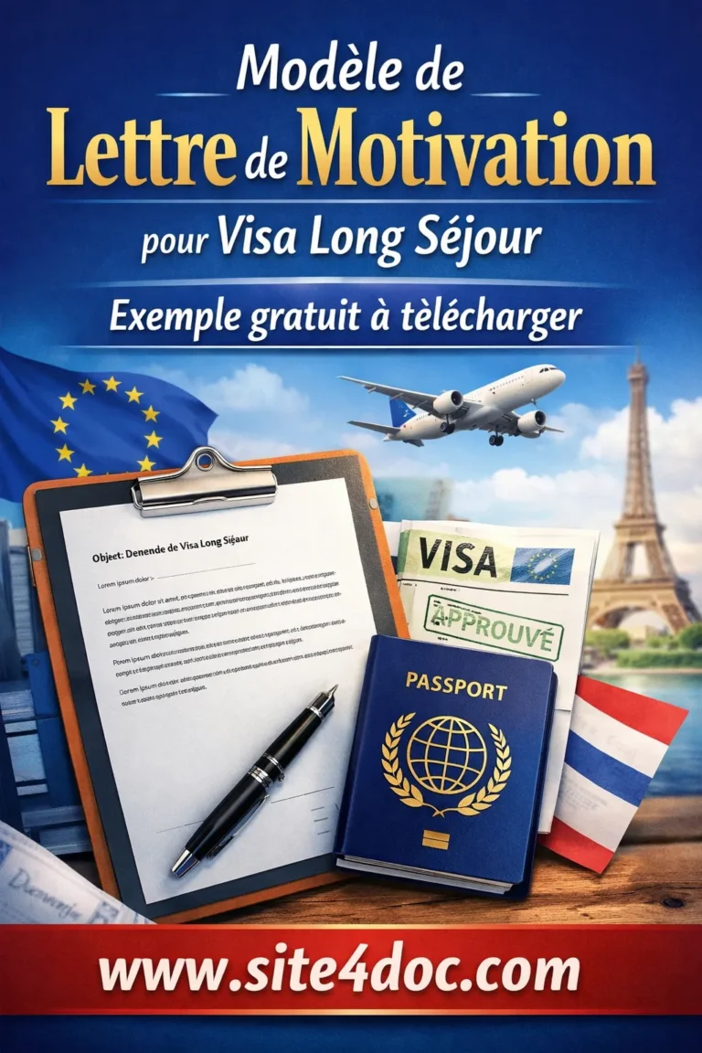 Modèle de lettre de motivation pour visa long séjour à télécharger gratuitement en format Word