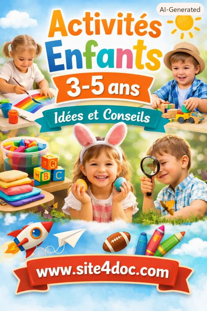 Couverture attrayante pour activités enfants 3‑5 ans – idées et conseils – www.site4doc.com