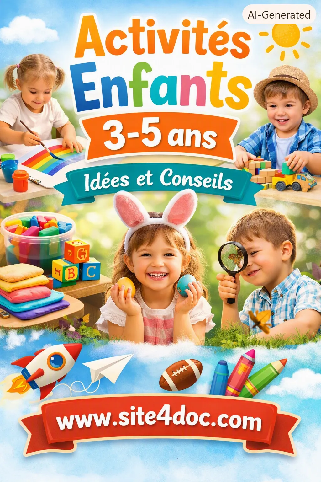 Couverture attrayante pour activités enfants 3‑5 ans – idées et conseils – www.site4doc.com